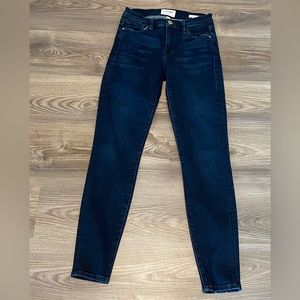 Frame Jeans Le Skinny de Jeanne Crop Stretch Dark Wash Womens size 26